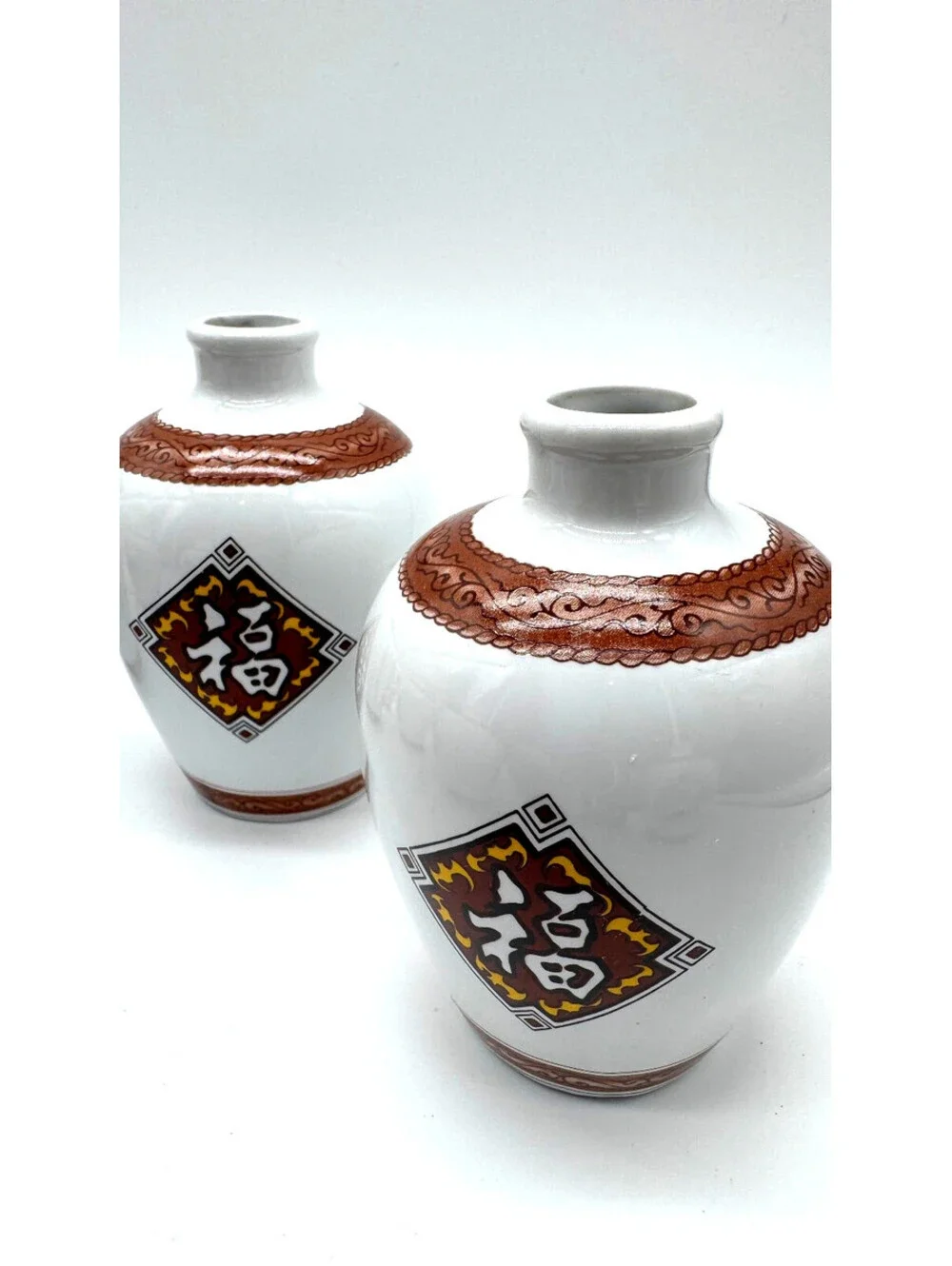 Vintage Taiwan Eight Immortals Porcelain Liquor Bottles Set 7/8 ROC - Beautiful